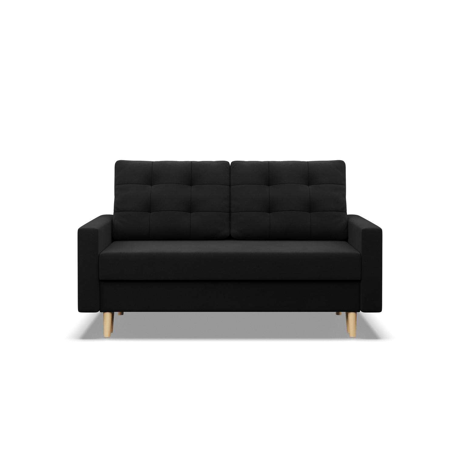 SOFA 2-SITZER MIT SCHLAFFUNKTION BLANK, Schwarz - Schwarz, Textil (152/88/92cm)