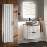 BADMÖBEL-SET 3-TLG. Adelaide-56 - Weiß, Holzwerkstoff (274/140/47cm) - Lomado