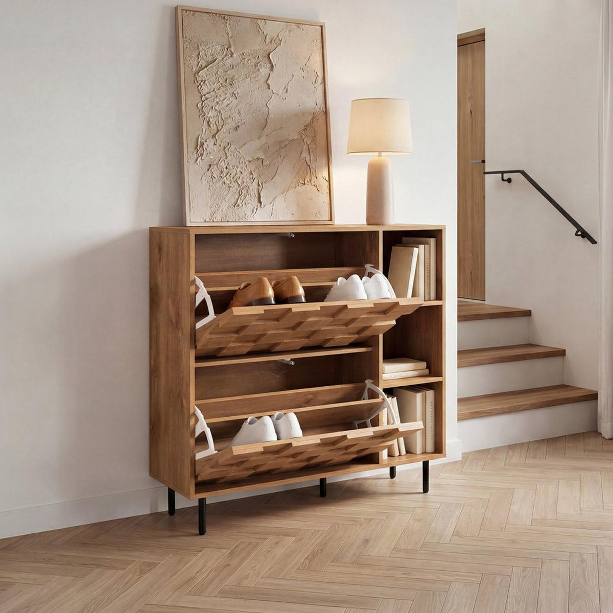 SCHUHMACHER Ivar Natürlich 105 cm x 103 cm - Naturfarben, Holzwerkstoff (105/103/30cm) - Klast Home