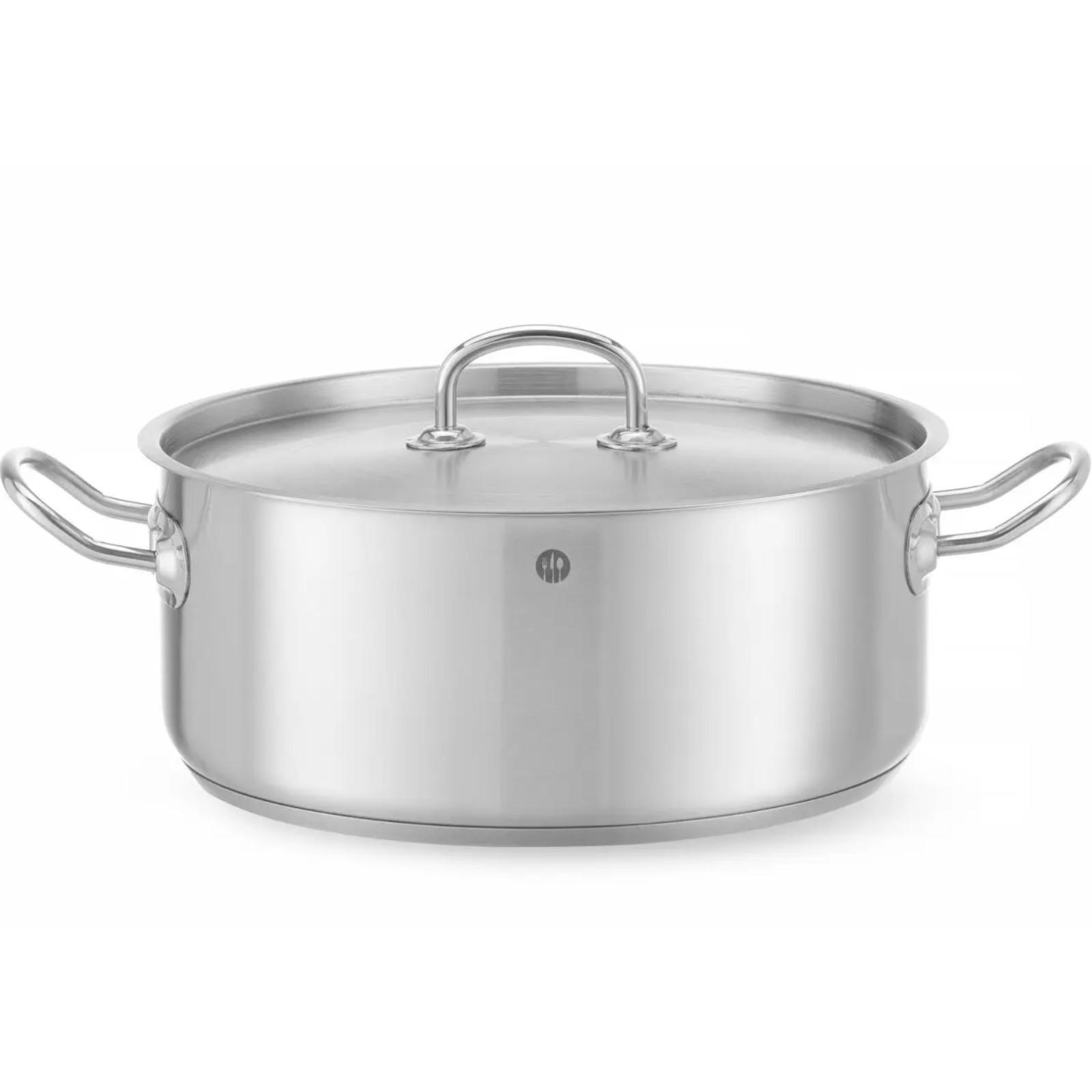 KITCHEN Line Topf mit Deckel, 7,3 l Durchmesser 280 x 120 mm (Höhe) - Hendi 836033 - Edelstahlfarben, Metall (28/28/12cm) - Hendi
