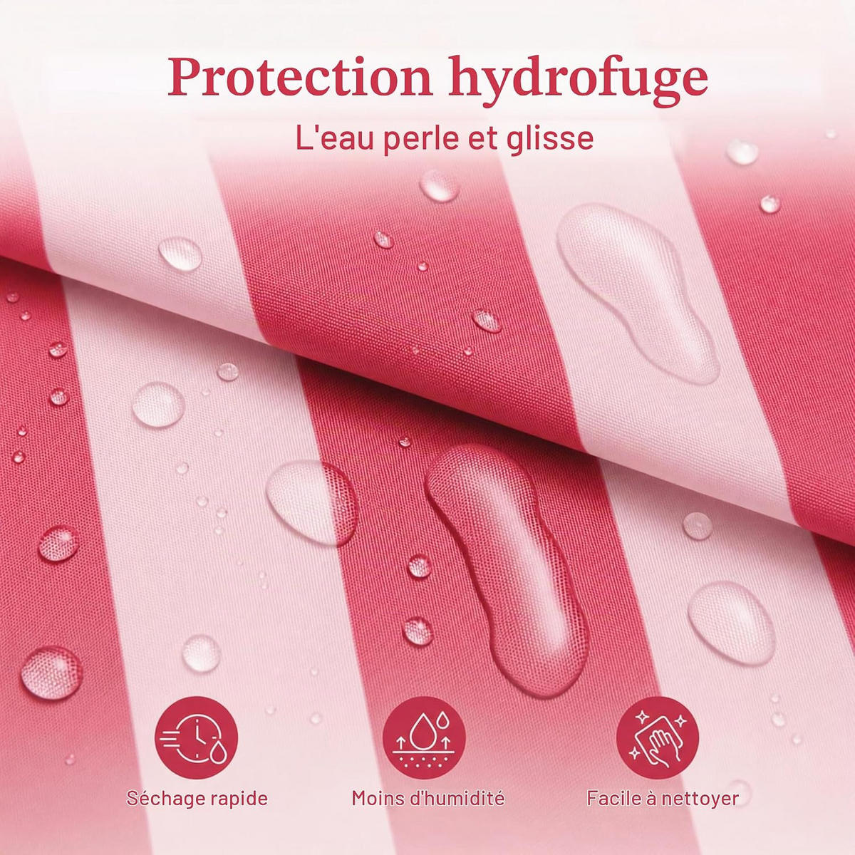 DUSCHVORHANG 180 cm x 180 cm Streifen - Pink, Textil (180/180cm) - Vallsero