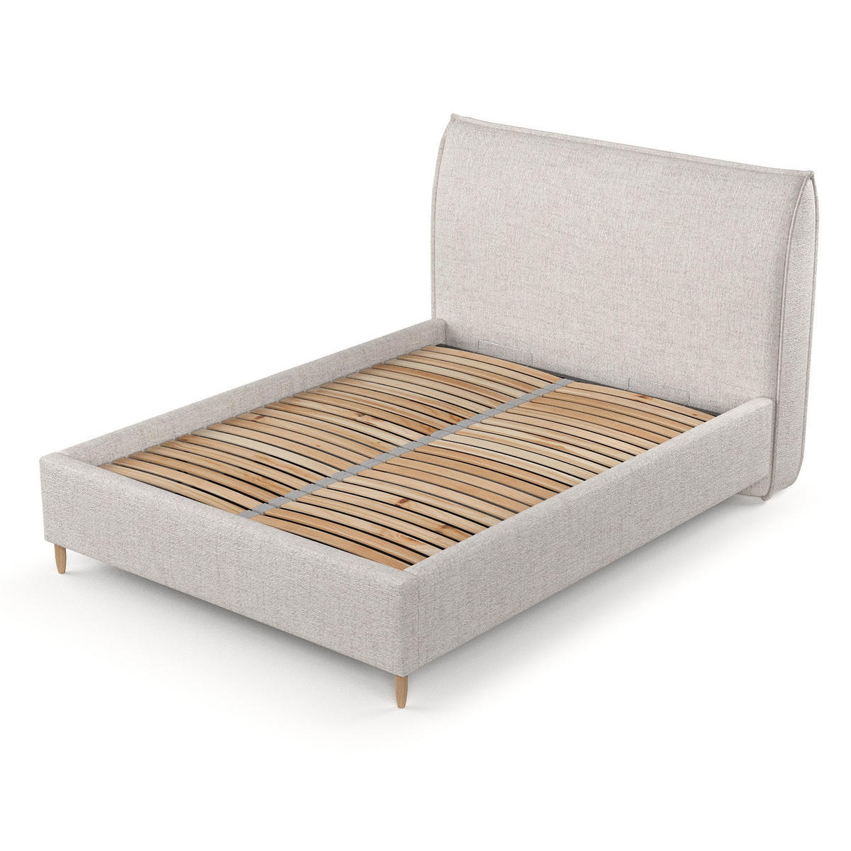 POLSTERBETT Mira 160/200 cm Hellbeige im Neve Stoff - Sandfarben/Naturfarben, Holz/Holzwerkstoff (160/200cm) - AltaBeds