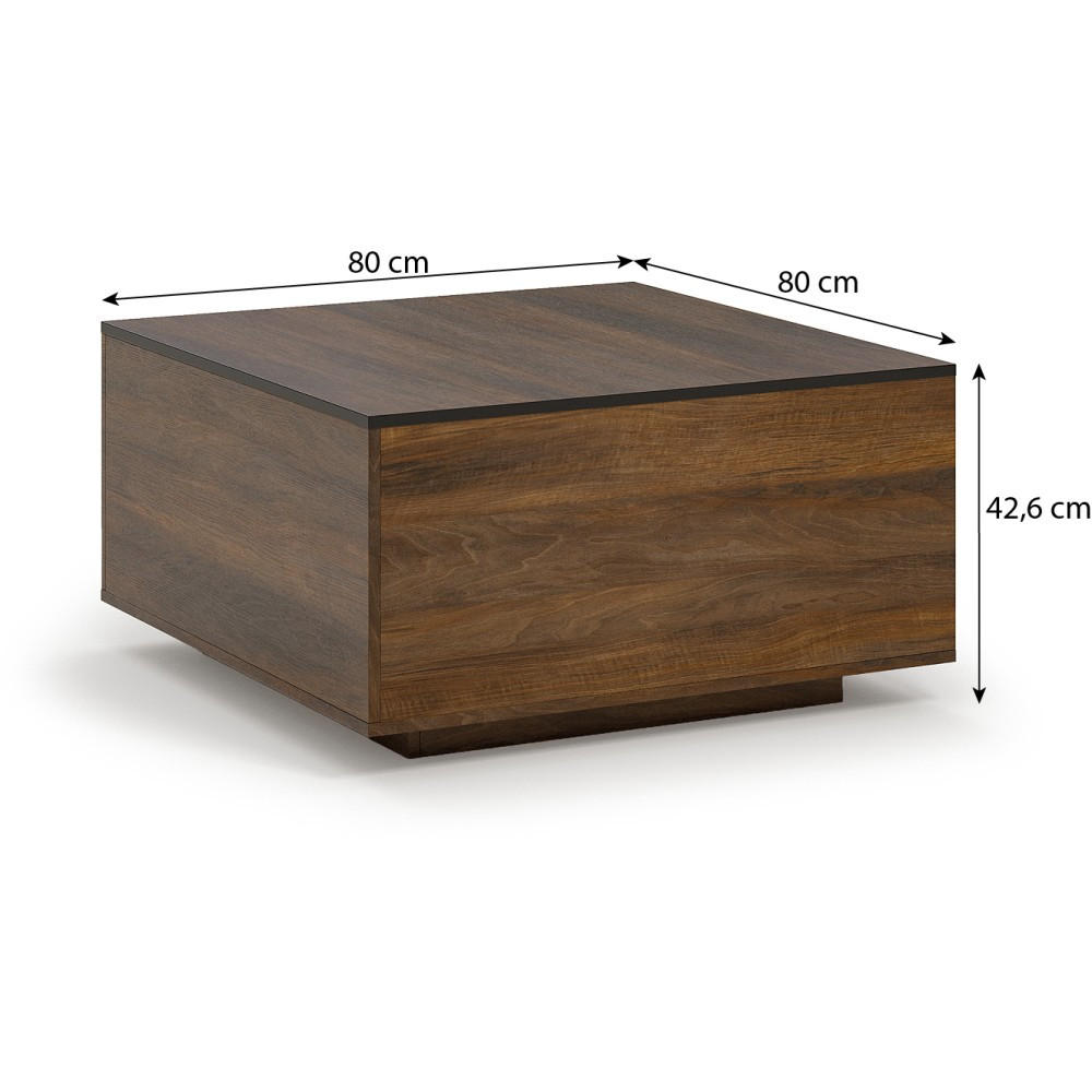 COUCHTISCH Felia quadratisch, 80x80 cm - Walnussfarben, Holzwerkstoff (80/80/43cm) - Beautysofa