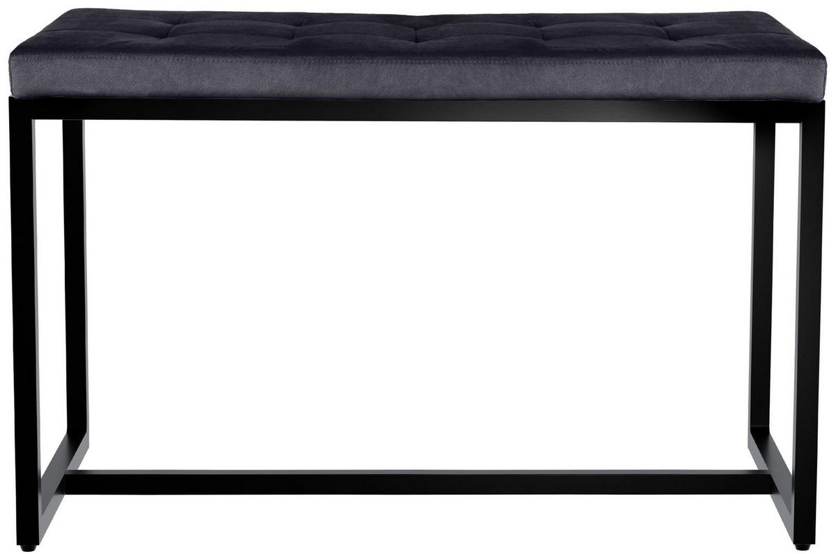 SITZBANK 100/40 cm Samt schwarz - Schwarz, Textil/Metall (100/48/40cm) - CLP