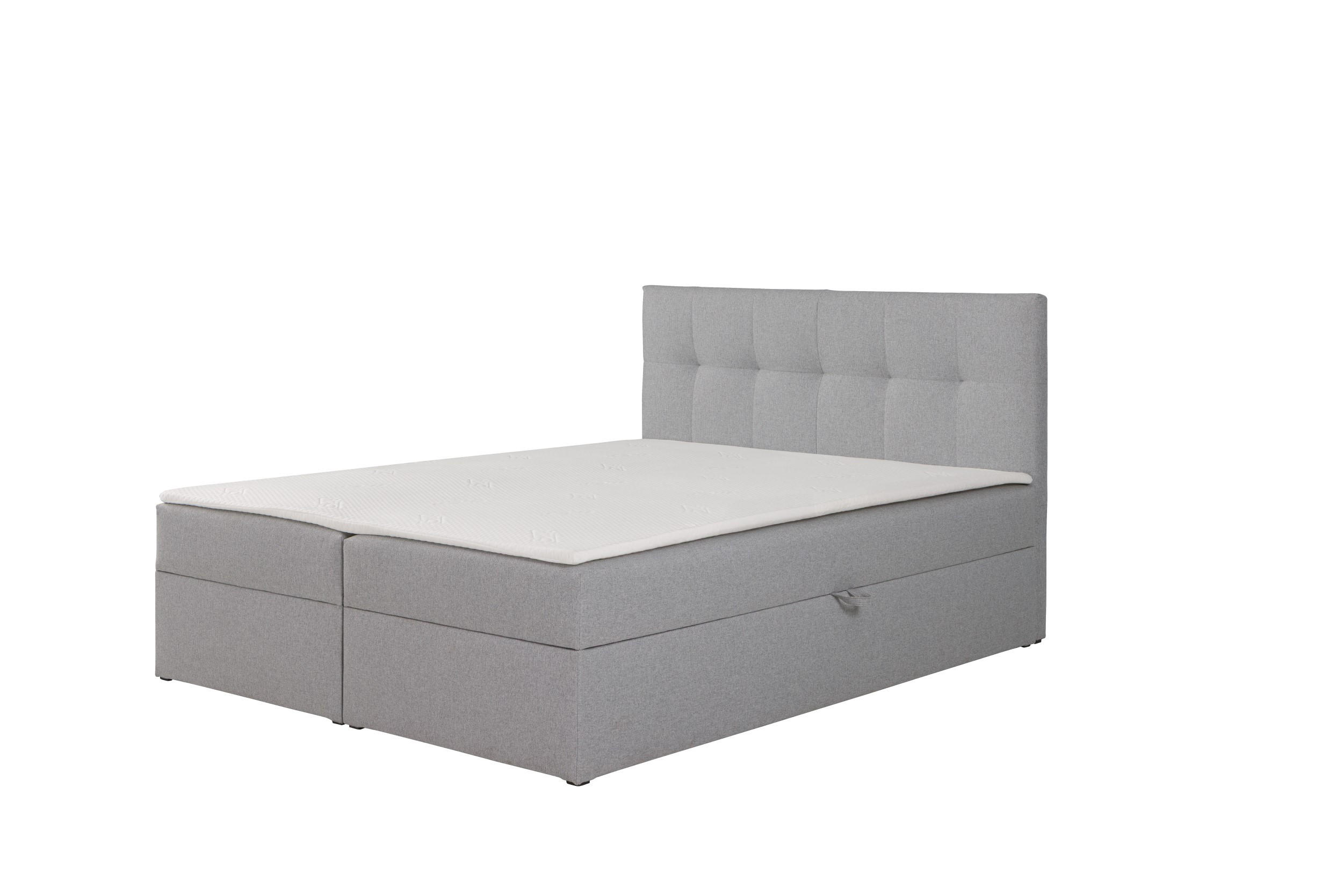 BOXBETT Toronto 140x200 Bonell-Matratze H3 und Topper - Silberfarben/Grau, Holz/Holzwerkstoff (140/200cm) - Ravio