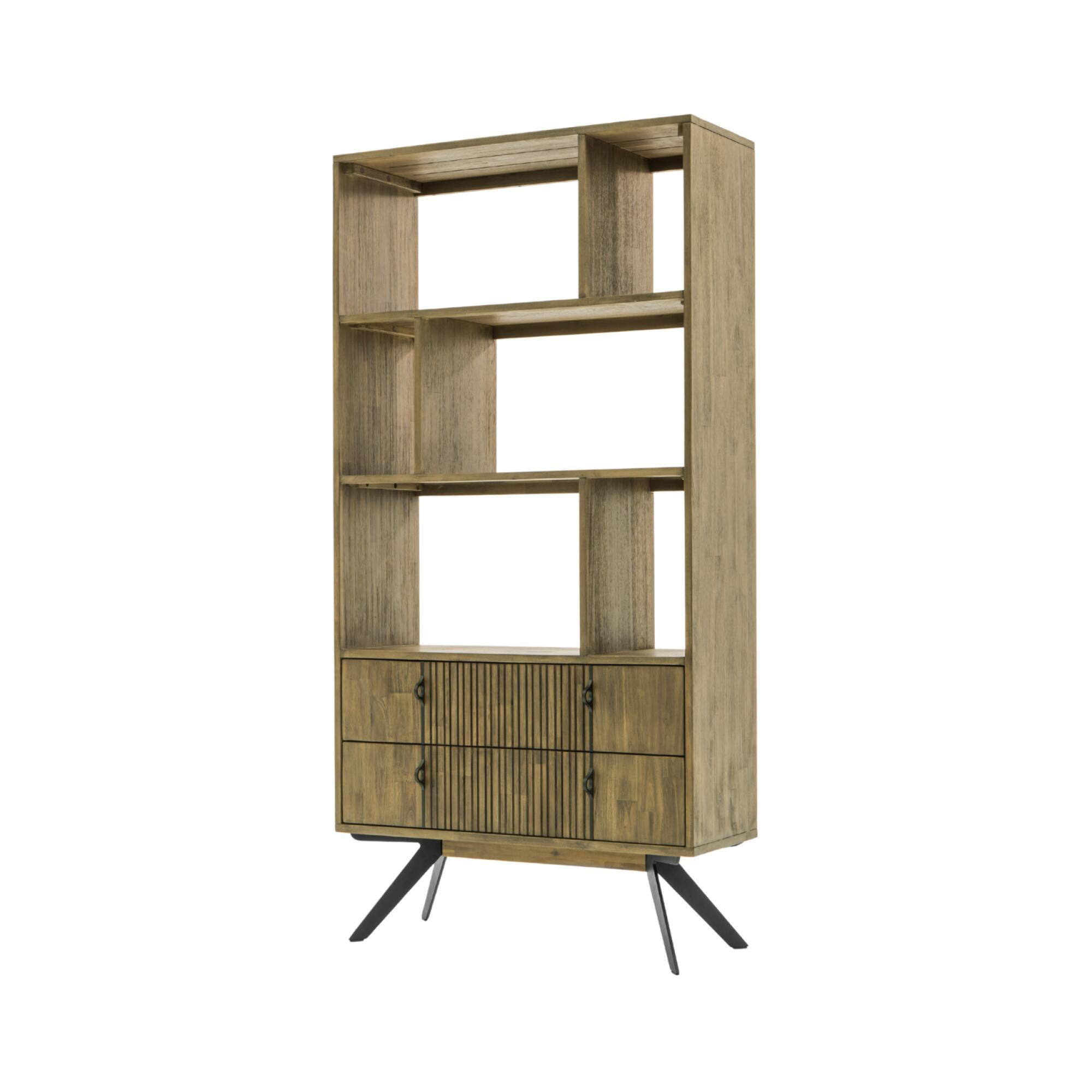 VITRINE MASSA Braun 90x35x180 cm - Braun, Holz (90/180/35cm) - FURNLUX