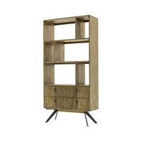 VITRINE MASSA Braun 90x35x180 cm - Braun, Holz (90/180/35cm) - FURNLUX