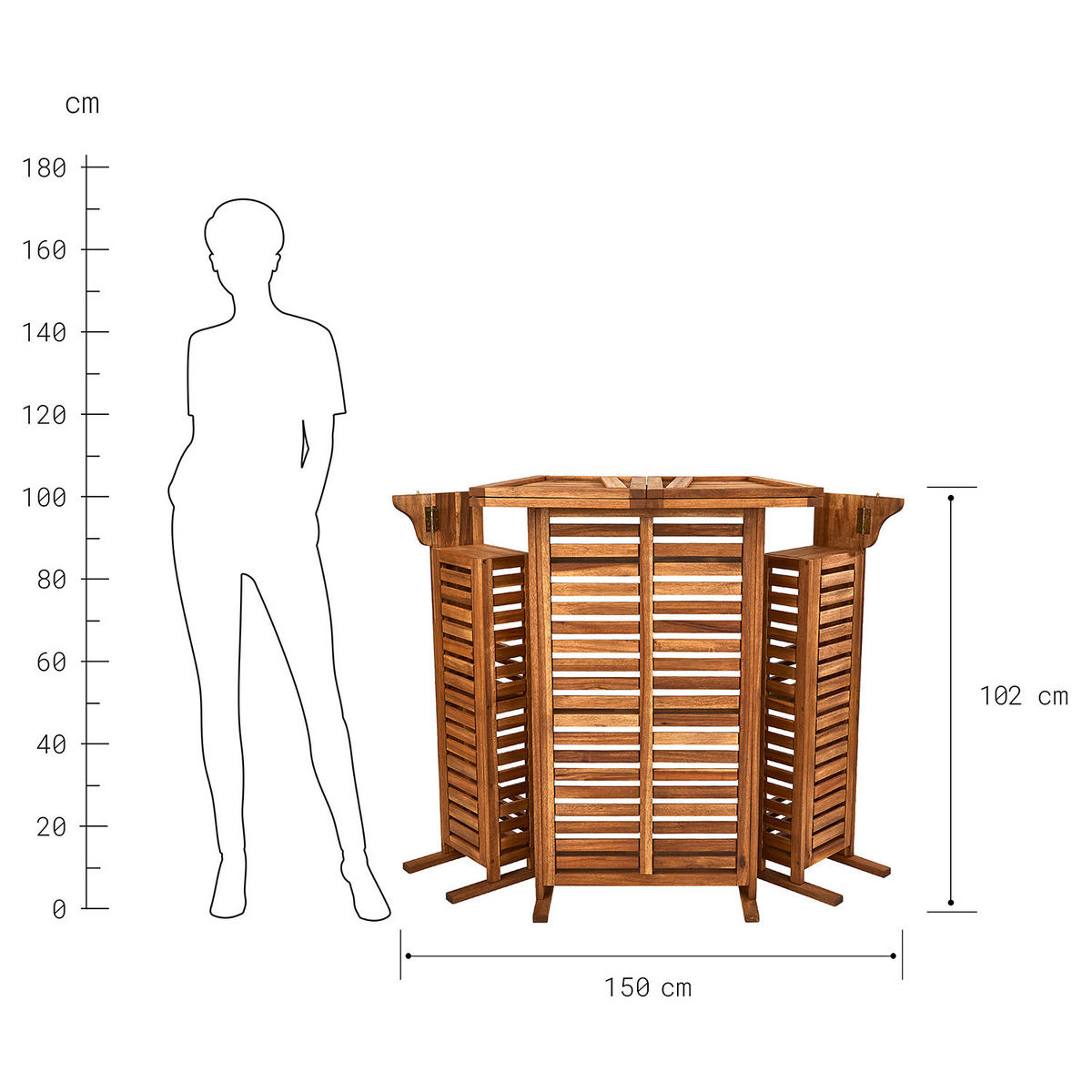 GARTENBAR Turntable - Braun, Holz/Holzwerkstoff (56/102/150cm) - Butlers