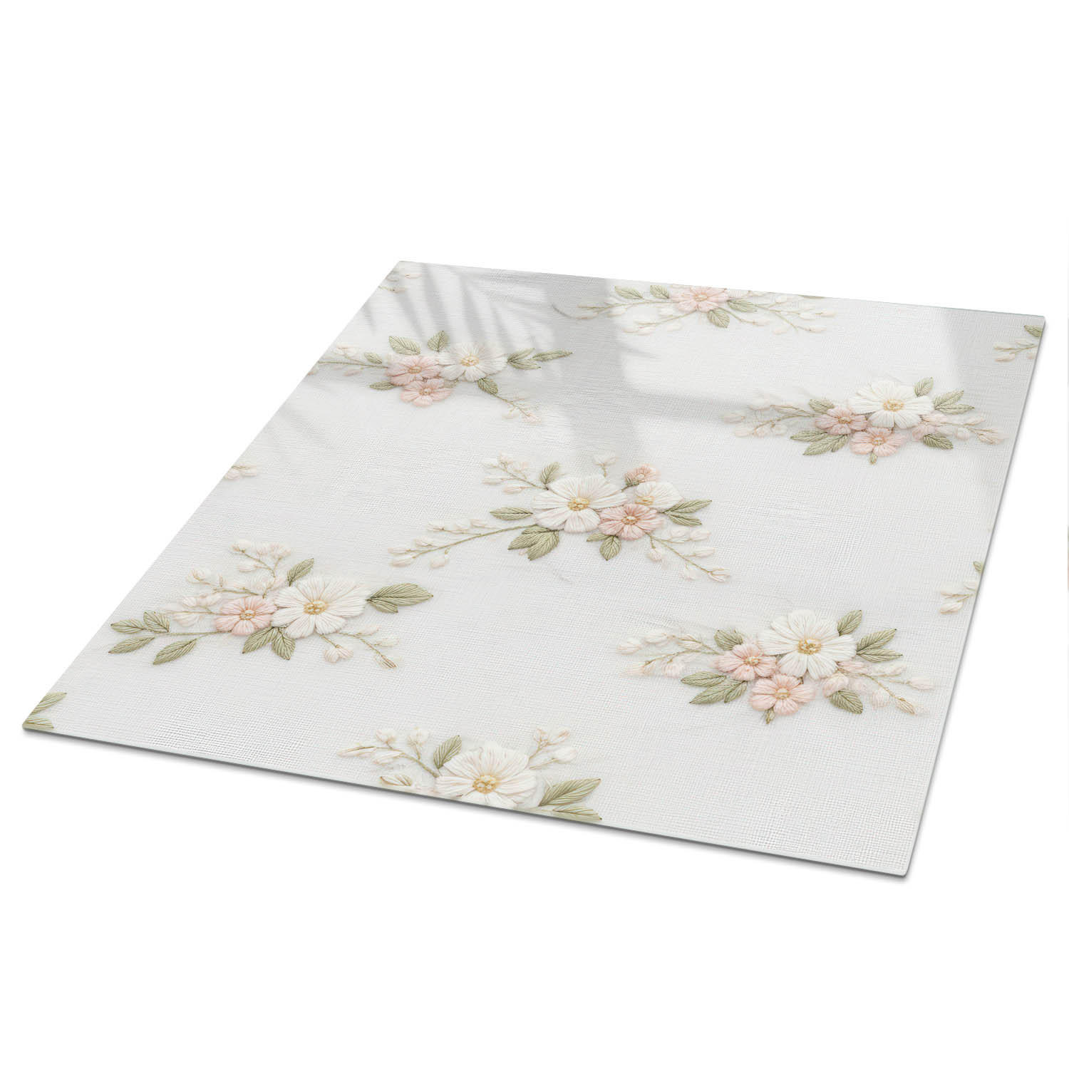 TISCHPLATTE 50x50 cm – Pastellblumen - Weiß, Glas (0.4/50/50cm) - Wallfluent