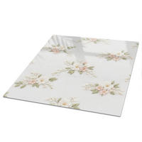 TISCHPLATTE 50x50 cm – Pastellblumen - Weiß, Glas (0.4/50/50cm) - Wallfluent