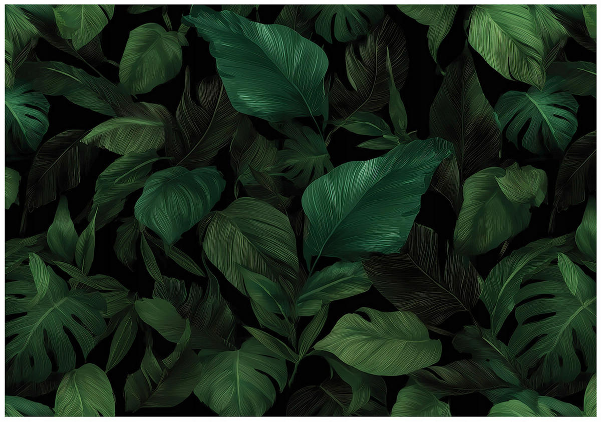 FOTOTAPETE Blätter Natur Grün 200x140 cm - Multicolor, Papier (200/140cm) - Wallarena