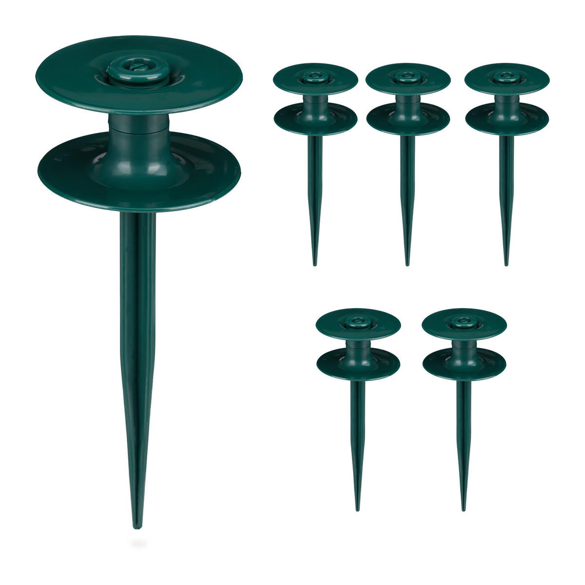 6xSCHLAUCHFÜHRUNG - Dunkelgrün, Kunststoff (9/24/9cm) - Relaxdays