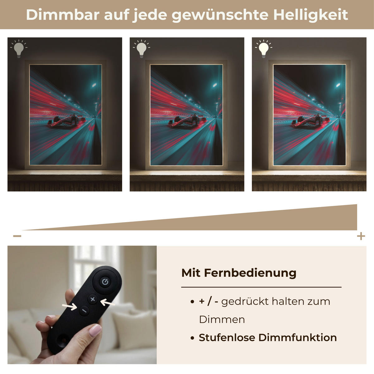 NÁSTĚNNÁ LAMPA S AKUMULÁTOREM Závodní auto - Červená - Rychlost 30x40 cm - tyrkysová, kompozitní dřevo (30/40/8cm) - OnlyWow