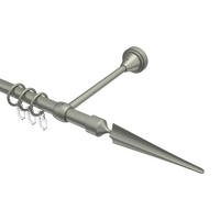 GARDINENSTANGE Primus Lorenzo 160 cm, 1-läufig, 16 mm Ø Chrom matt - Chromfarben/Nickelfarben, Metall (160cm) - INTERDECO