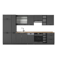 KUHINJA Fame-Line Temno siva 355 cm , DP Hrast - temno siva/antracit, leseni material (355/206.8/60cm) - Vicco