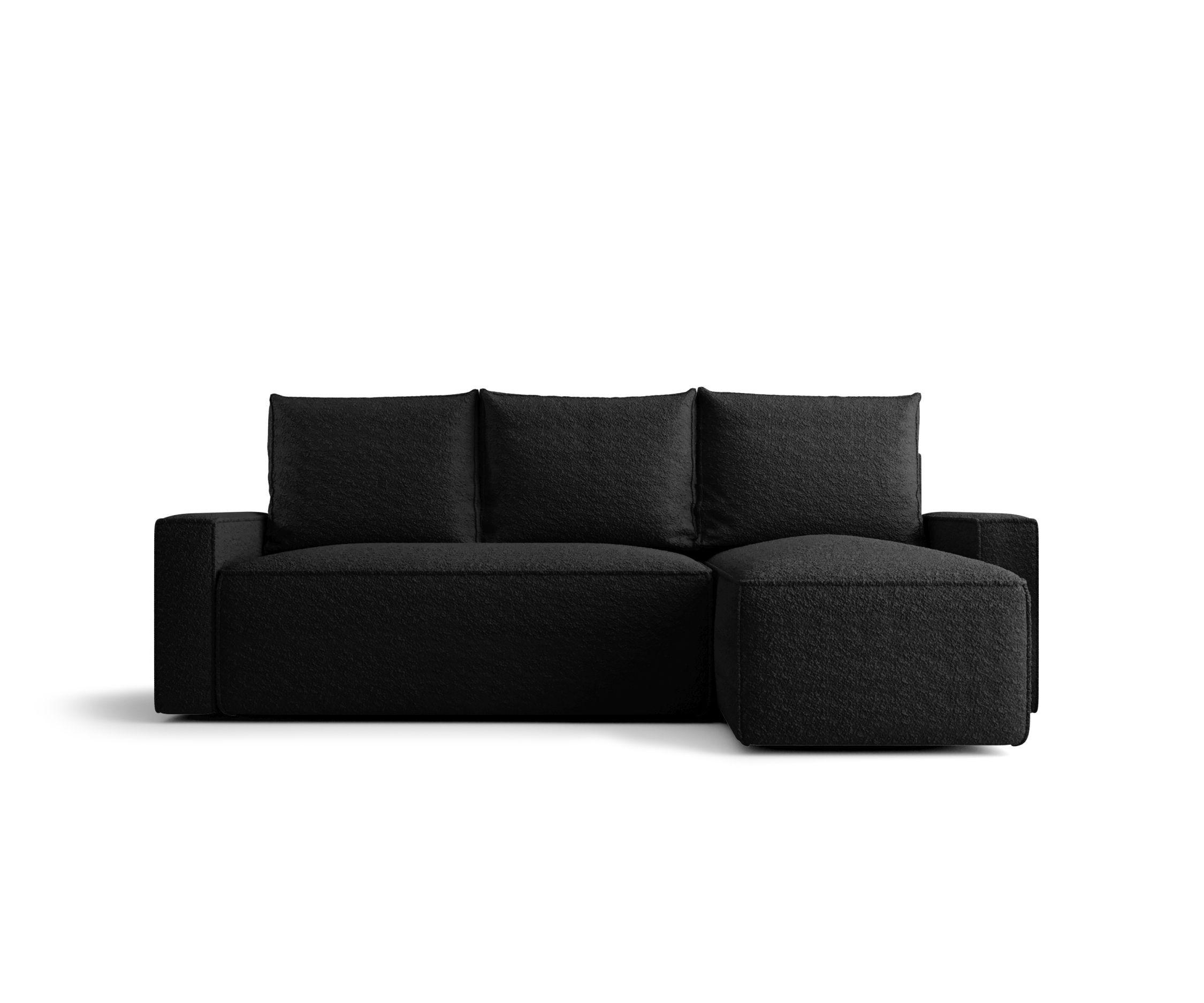 ECKSOFA mit Schlaffunktion SAVIO Quelle 100 Rechts - Schwarz, Textil (232/140cm) - Bedante