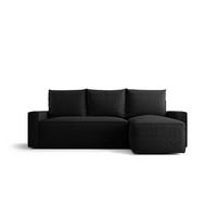 ECKSOFA mit Schlaffunktion SAVIO Quelle 100 Rechts - Schwarz, Textil (232/140cm) - Bedante
