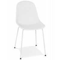 STUHL Kunststoff perforiert Indoor & Outdoor, Weiß 58,5x46,5x82,5 cm - Weiß, Kunststoff/Metall (59/83/47cm) - KADIMA DESIGN