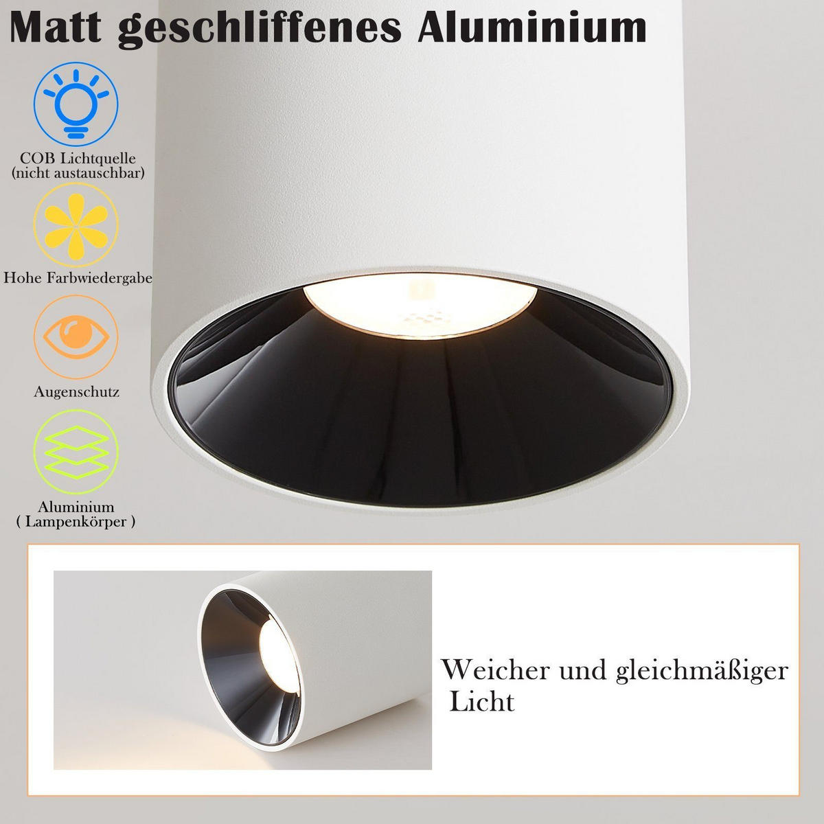 LED-STRAHLER Robin 5.5/5.5/7cm - Weiß, Metall (5.5/5.5/7cm) - ZMH
