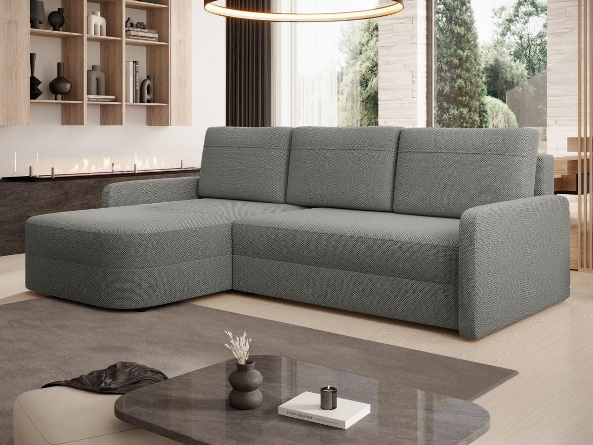 ECKSOFA Arvento Grau - Schwarz/Grau, Holz/Kunststoff (250/170cm) - Graingold