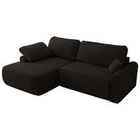 ECKSCHLAFSOFA CUBO L Schwarz Boucle - links - Schwarz, Kunststoff/Textil (273/187cm) - MKS
