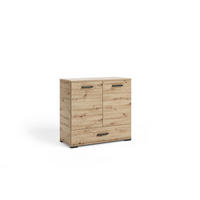 KOMMODE ALBANO 90/83/40cm mit 1 Schubladen 2 Türen Eiche Artisan - Eiche Artisan, Holzwerkstoff (90/83/40cm) - MASSENO