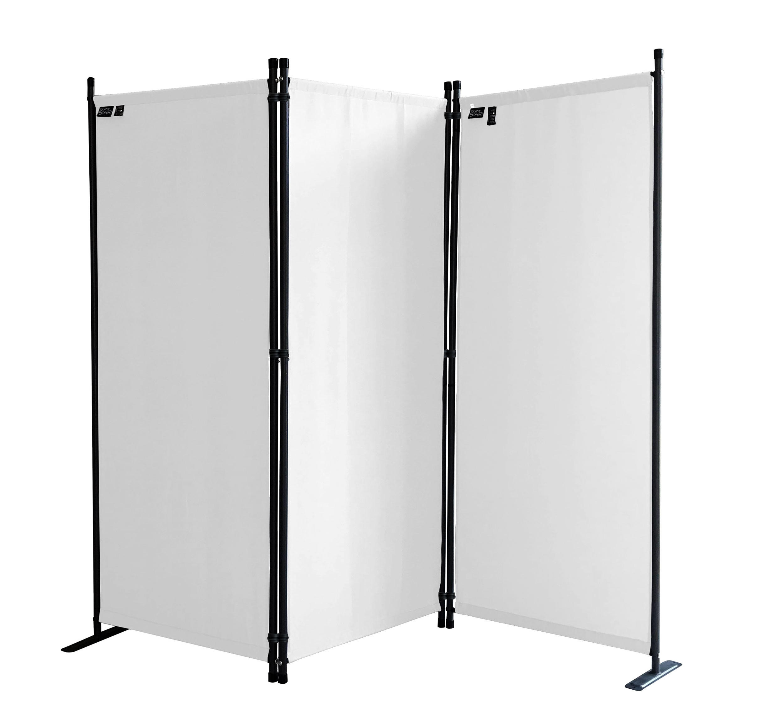 PARAVENT 3-tlg. 170x165 cm Weiß - Weiß, Metall (170/165cm) - QUICK STAR