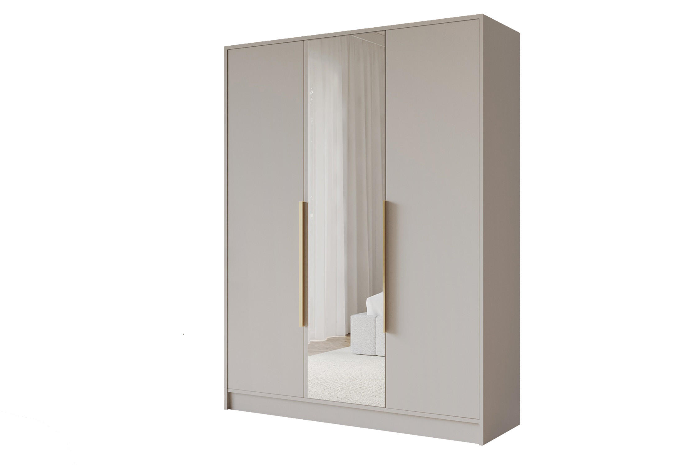 KLEIDERSCHRANK - LUSSO - 150 - Kaschmir - Kaschmir/Schwarz, Holzwerkstoff (150/200/51cm) - ALTDECOR