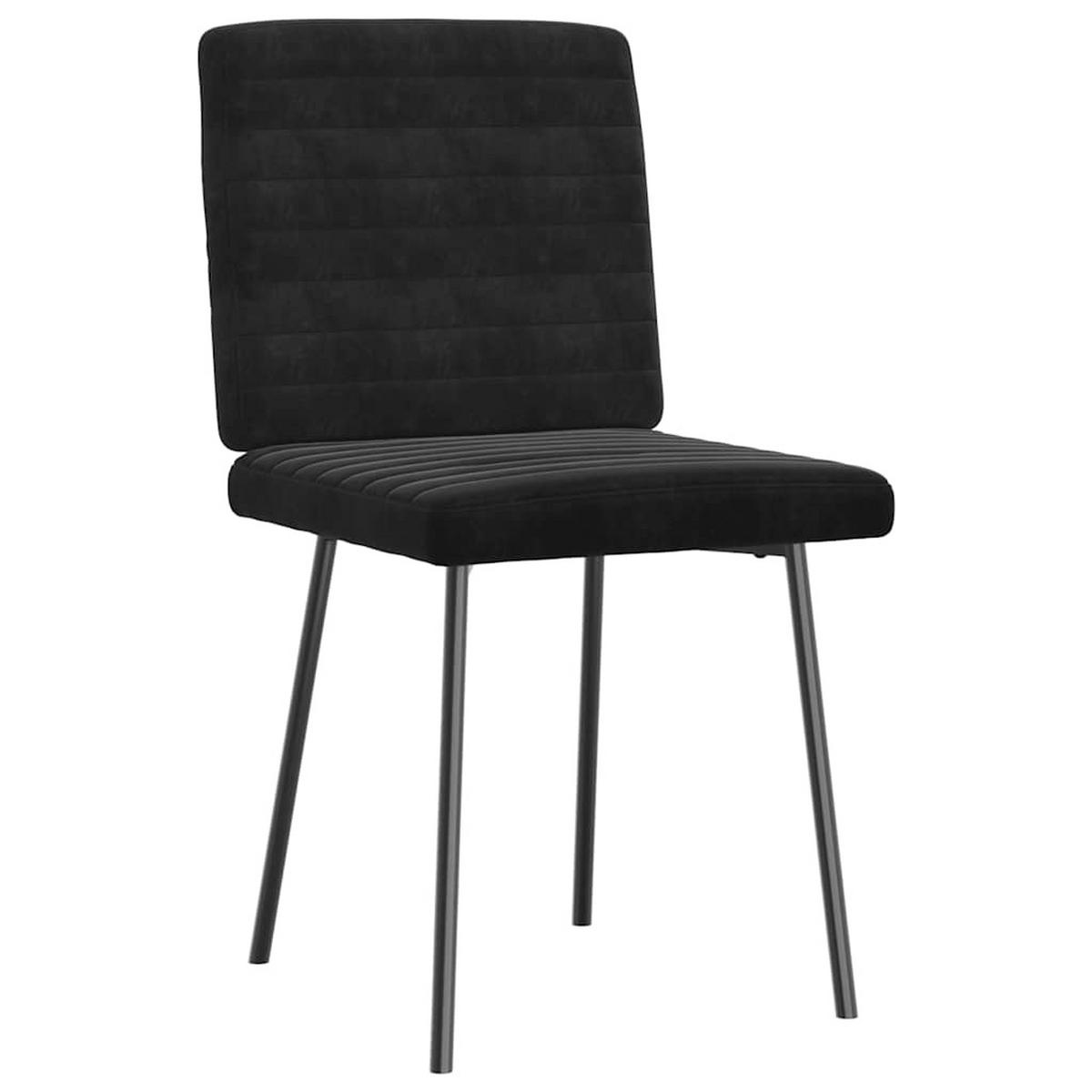 ESSZIMMERSTÜHLE 2 Stk. Schwarz Samt 45*54*83cm - Schwarz, Metall (45/83/54cm) - ZMH