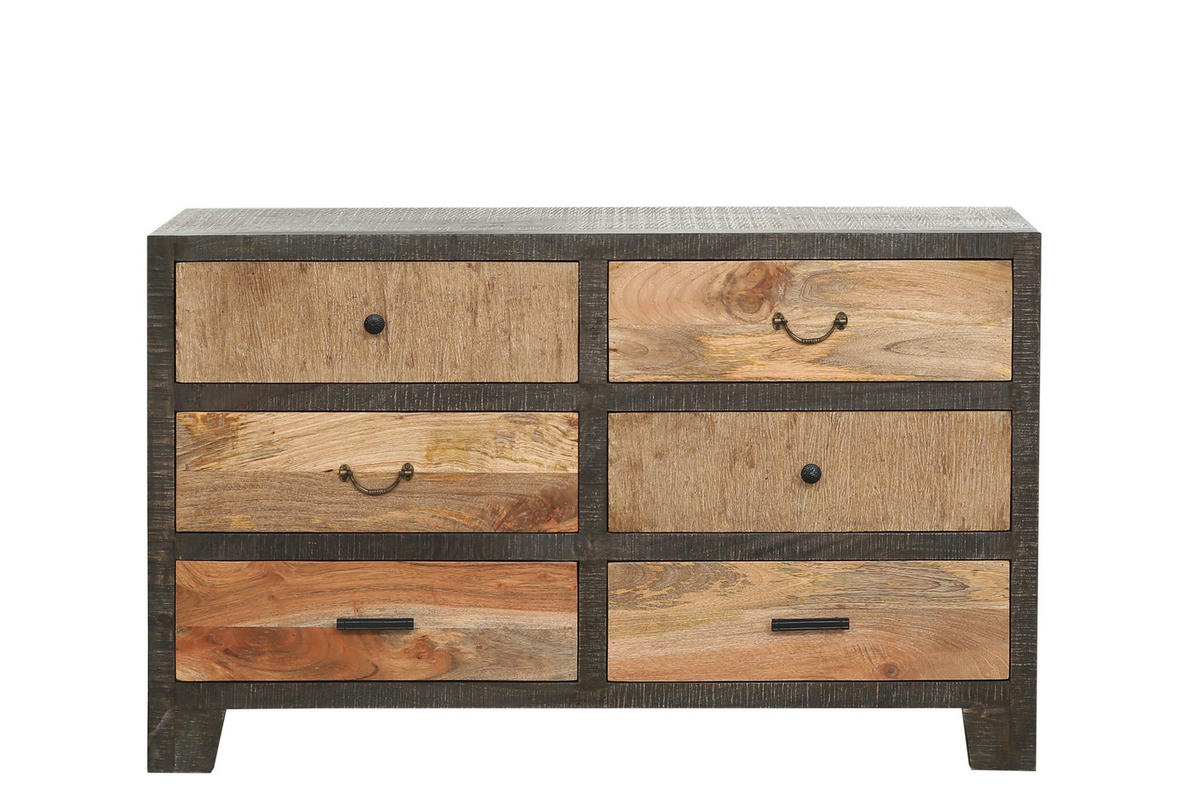 SIDEBOARD Erik Mangoholz Mehrfarbig 84x40x135cm - Multicolor, Holz (135/84/40cm) - DELUKE