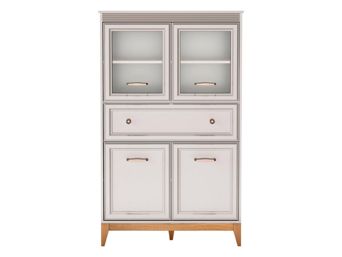 VITRINE Windsor W-05 - Kaschmir/Eichefarben, Holz/Holzwerkstoff (92/151/41cm) - MIRJAN24