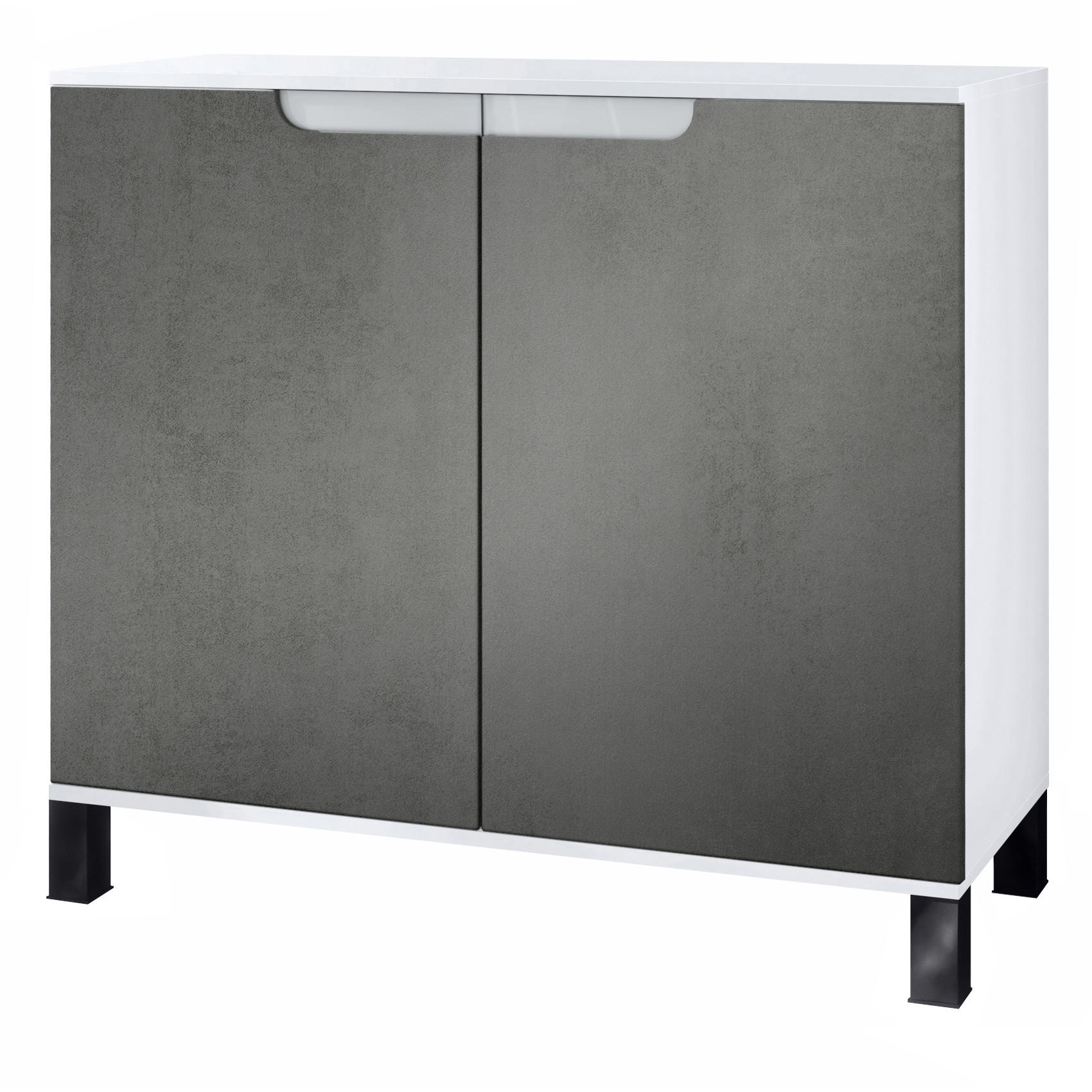 KOMMODE Sylt Beton Dunkel Optik - Dunkelgrau, Holzwerkstoff (92.5/84.5/35cm) - Vladon
