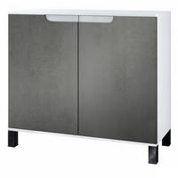 KOMMODE Sylt Beton Dunkel Optik - Dunkelgrau, Holzwerkstoff (92.5/84.5/35cm) - Vladon