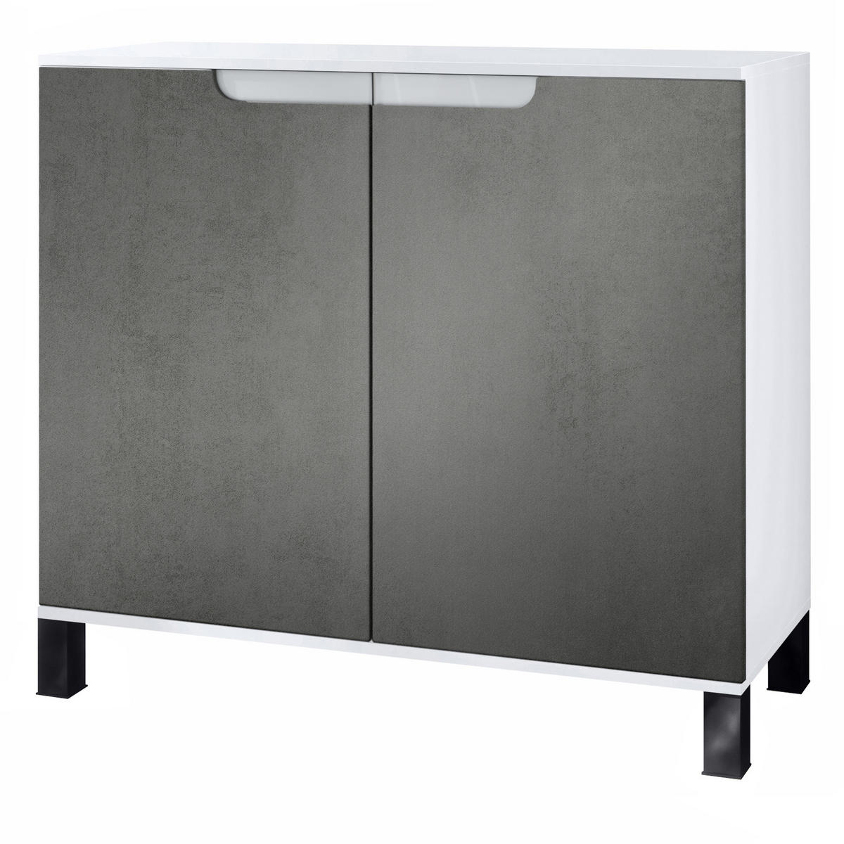 KOMMODE Sylt Beton Dunkel Optik - Dunkelgrau, Holzwerkstoff (92.5/84.5/35cm) - Vladon