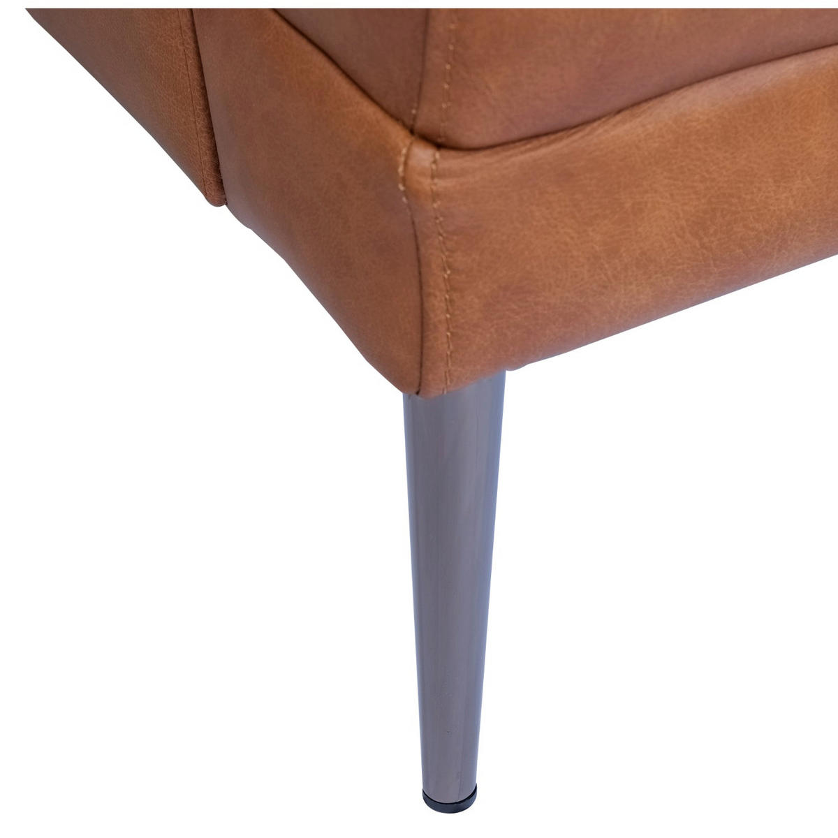 DREISITZER-SOFA Echtleder Braun - Schwarz/Braun, Leder/Metall (195/88/90cm) - Furnhouse