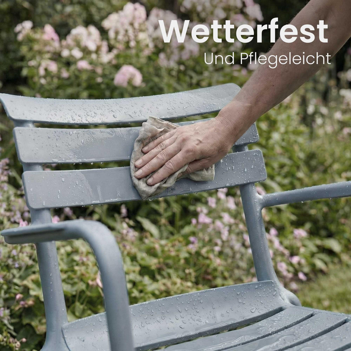 GARTENSTUHL Kunststoff Grau - Grau, Kunststoff (57/82/57cm) - CLP