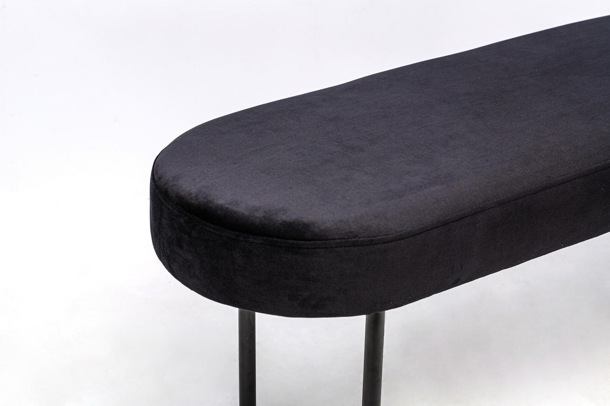 SITZBANK Samt Schwarz - Schwarz, Textil (100/38/35cm) - Nordlys
