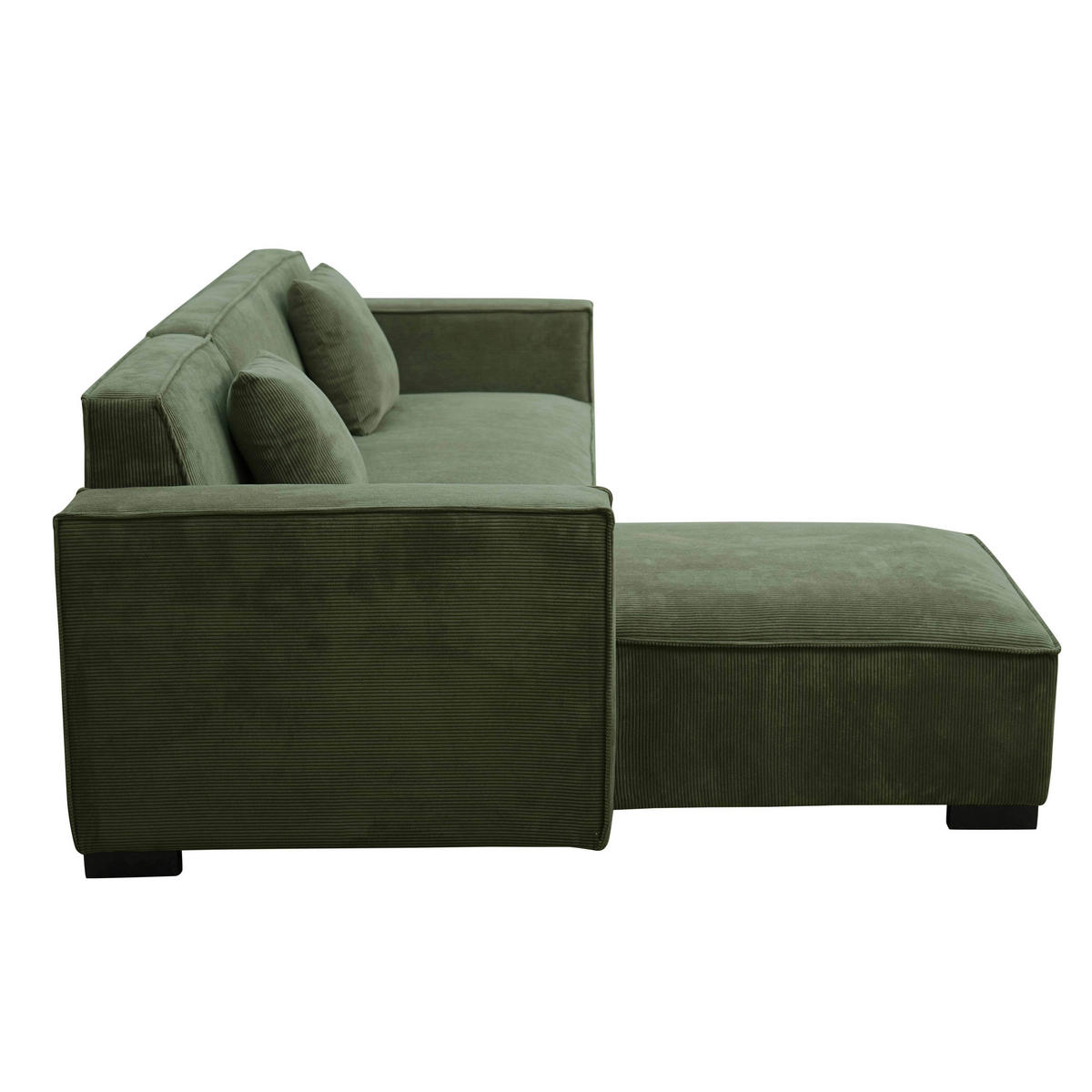 SOFA 3-Sitzer, Khakigrün - Grün, Textil (160/247cm) - Oviala