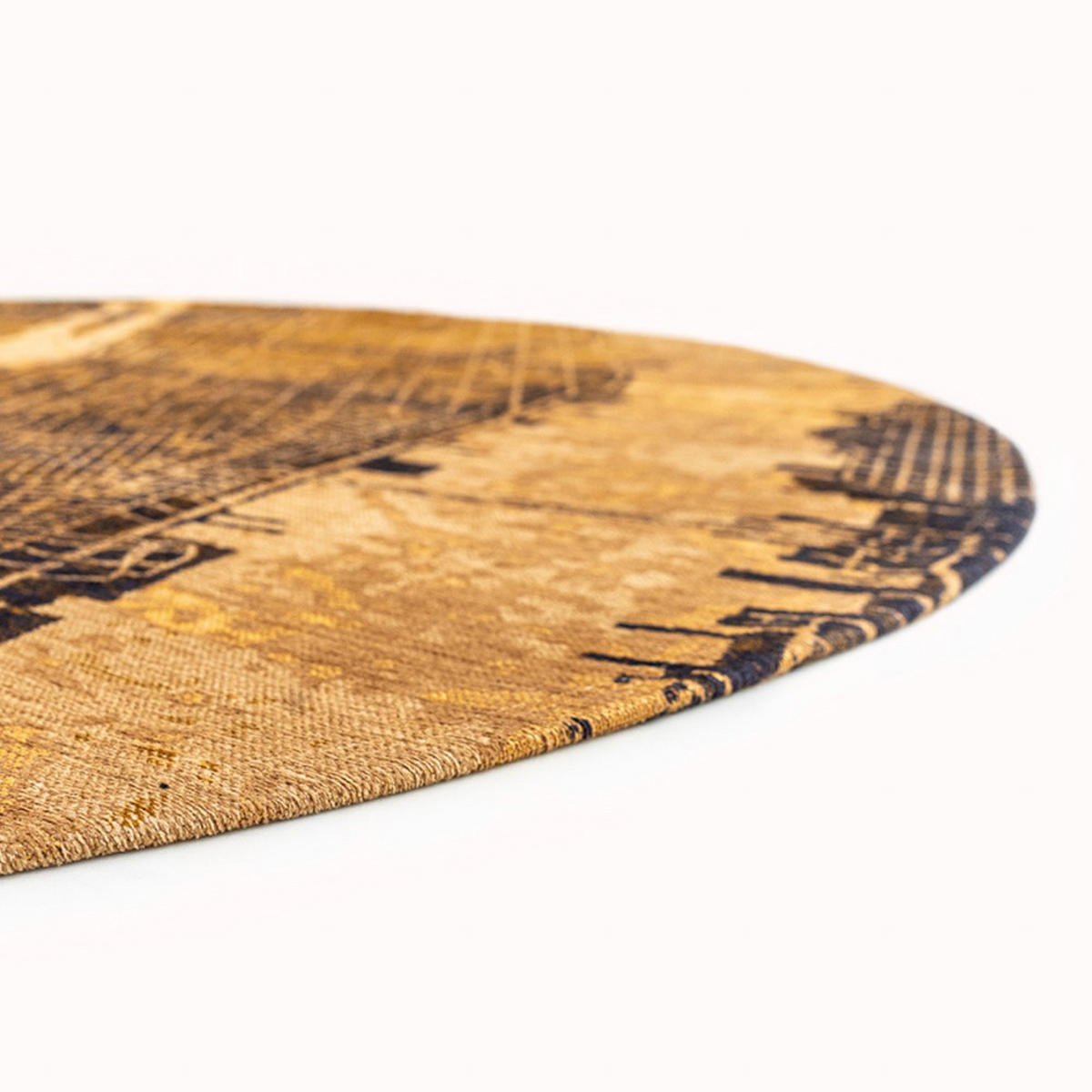 TEPPICH Gatsby Gold Cities New York 240/240 cm - Gelb, Kunststoff/Textil (240/240cm) - Louis De Poortere
