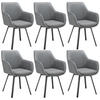 ARMLEHNSTUHL Drehbarer 6er Set Alicon 57 x 59 x 88 cm anthrazit - Anthrazit, Textil (57/88/59cm) - tectake