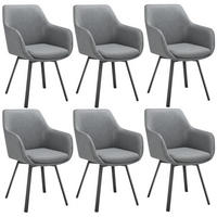 ARMLEHNSTUHL Drehbarer 6er Set Alicon 57 x 59 x 88 cm anthrazit - Anthrazit, Textil (57/88/59cm) - tectake