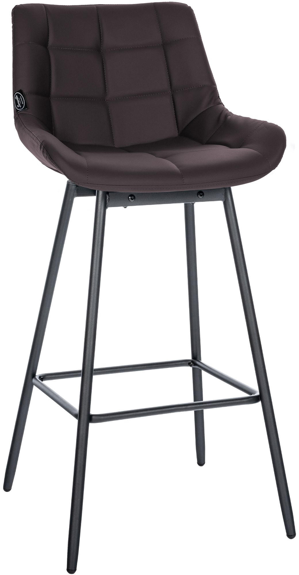 BARHOCKER Lederlook braun - Schwarz/Braun, Textil/Metall (49/105/56cm) - CLP