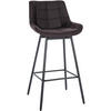 BARHOCKER Lederlook braun - Schwarz/Braun, Textil/Metall (49/105/56cm) - CLP