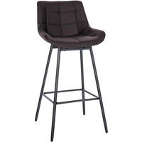 BARHOCKER Lederlook braun - Schwarz/Braun, Textil/Metall (49/105/56cm) - CLP