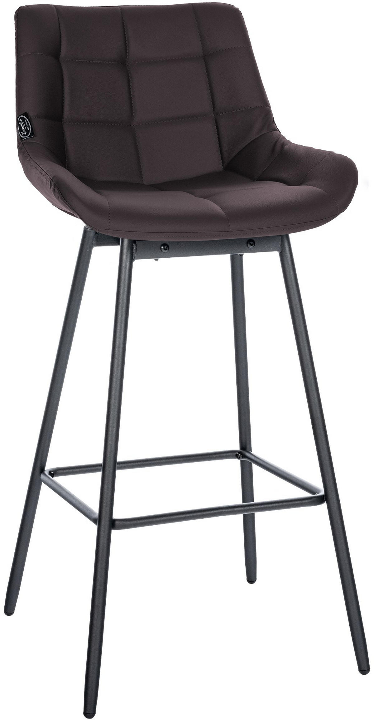 BARHOCKER Lederlook braun - Schwarz/Braun, Textil/Metall (49/105/56cm) - CLP