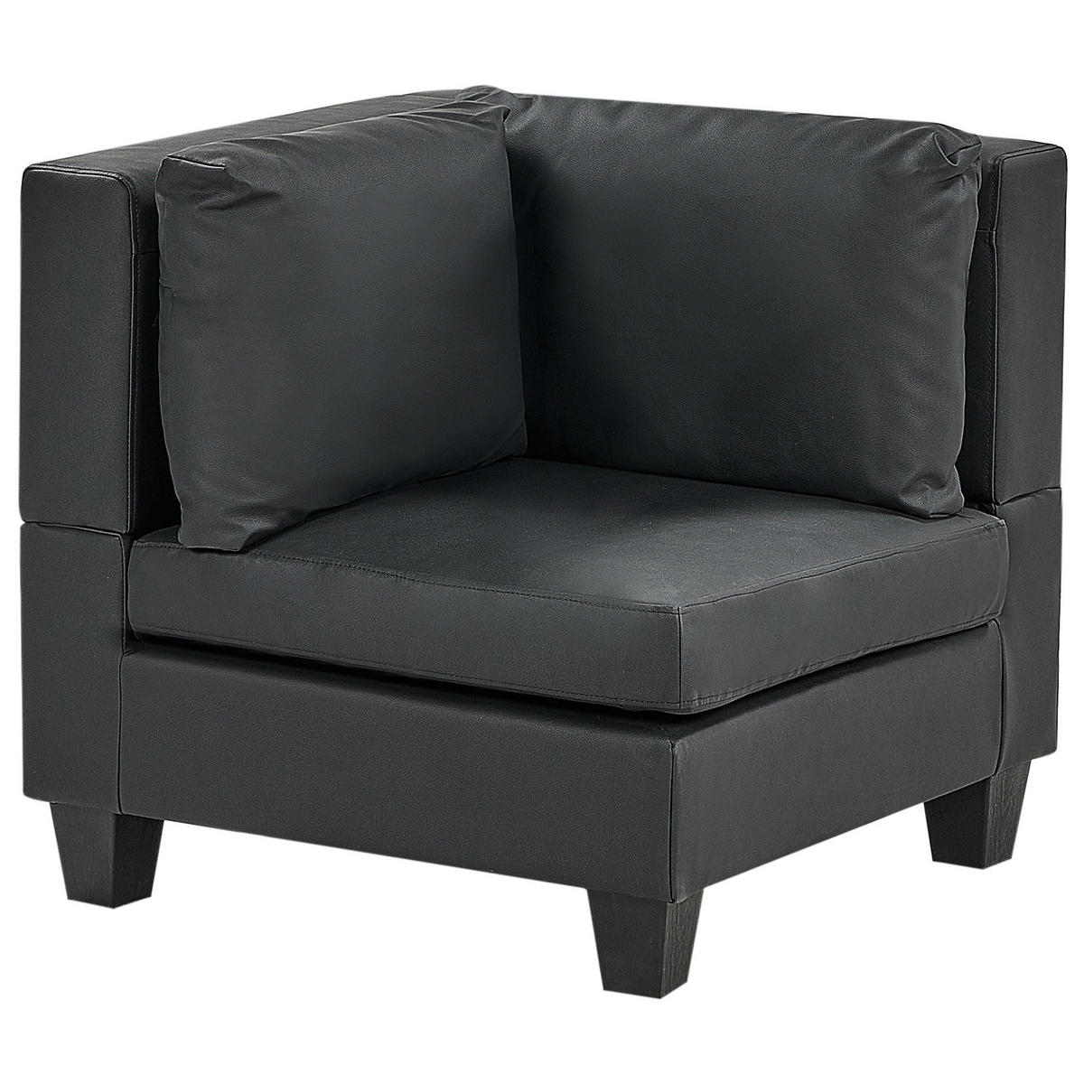 3-SITZER-MODULSOFA Schwarz Kunstleder Unstad - Schwarz, Kunststoff (228/72/76cm) - Beliani