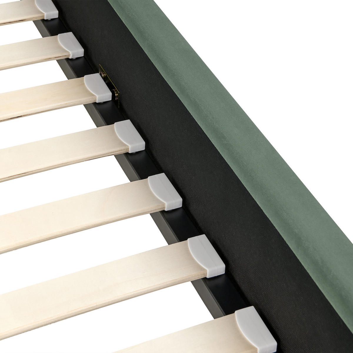 BETT mit Lattenrost 120/200 cm Grün Ambillou - Goldfarben/Grün, Textil (120/200cm) - Beliani