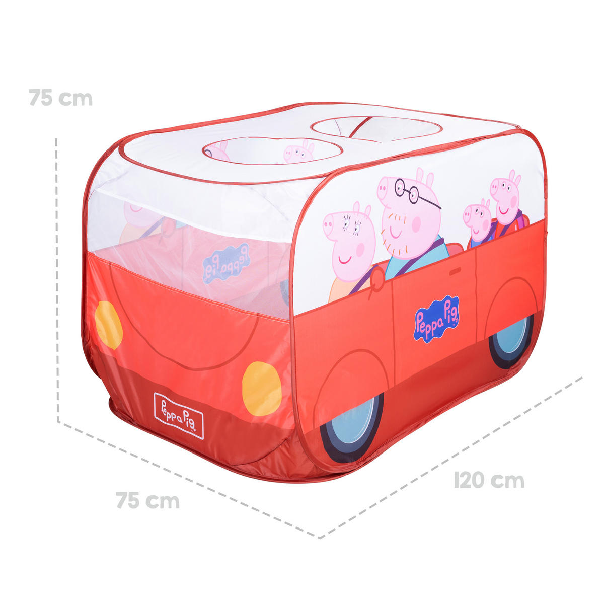 POP-UP-SPIELZELT Peppa Pig - Rot, Textil (75/120cm) - Roba