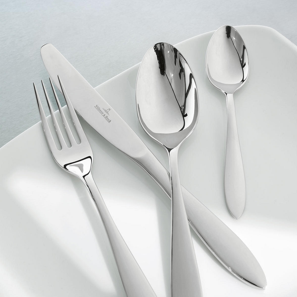 TAFELBESTECK GEBÜRSTET Arthur grau 24er Set - Grau, Metall - Villeroy & Boch