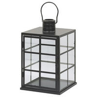 LATERNE Metall 33 cm Schwarz Bintan - Schwarz, Metall (20/33/20cm) - Beliani